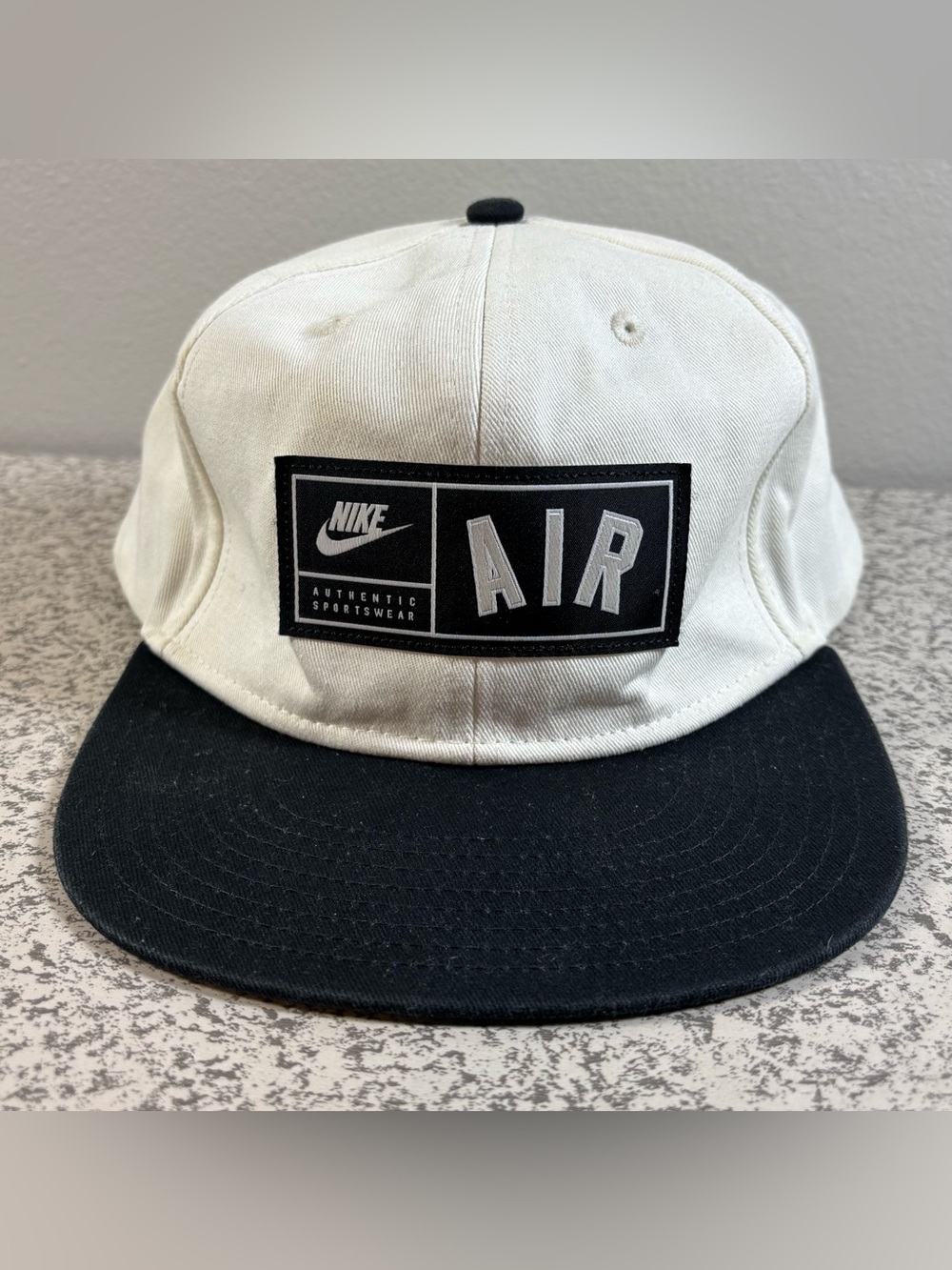 Nike Air S1ZE Pro Hat Cap Adjustable Snapback White/Black Spellout AV6721-133